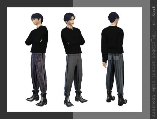 _ten_ 008 Ribbon Accent Wide Pants