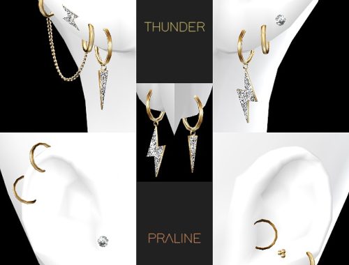 THUNDER Ear Piercing Set at Praline Sims