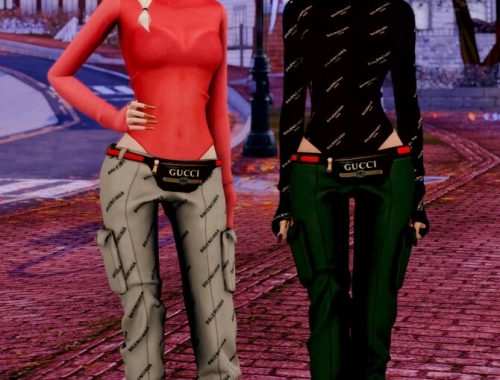 Tight Top & Hipsack & Cargo Pants at RIMINGs