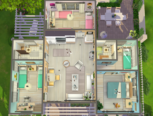 Tiny House for 8 Sims // no CC