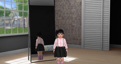 TODDLER T-SHIRT SUSPENDER SKIRT at REDHEADSIMS