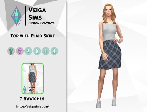 Top with Plaid Skirt