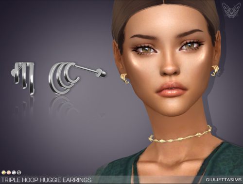 Triple Hoop Huggie Earrings