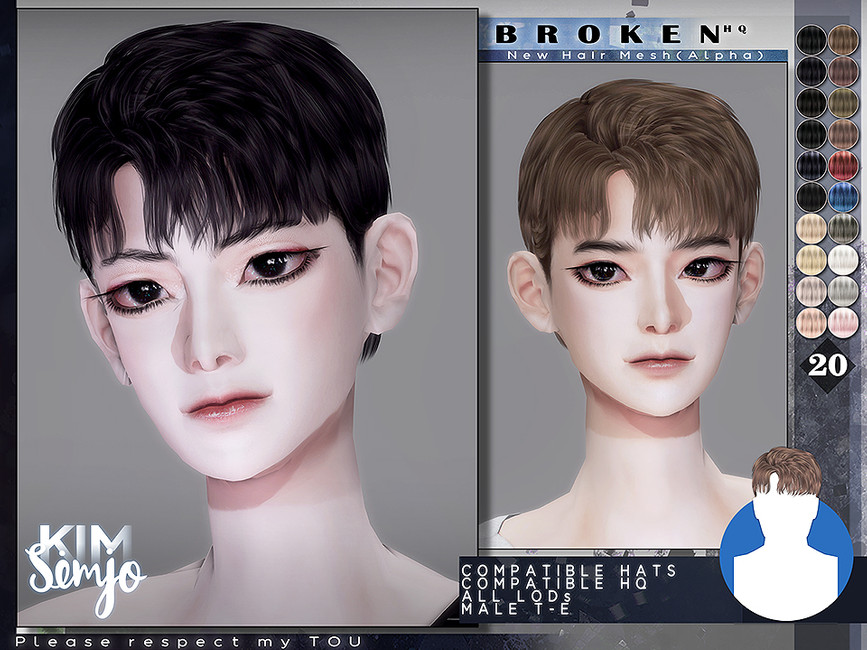 TS4 Male Hairstyle_Broken - The Sims 4 Catalog