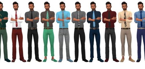 TUCKED SHIRT & TIE (M) BG