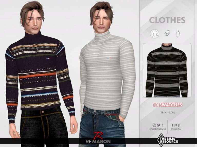 Turtleneck Sweater 01 for Male Sims - The Sims 4 Catalog