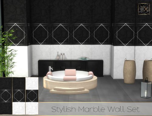 TX - Stylish Marble Wall Set (Gold and Silver)