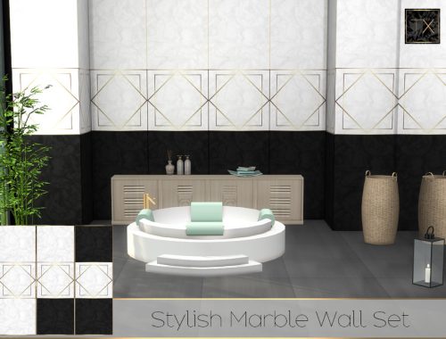 TX - Stylish Marble Wall Set (Gold and Silver)