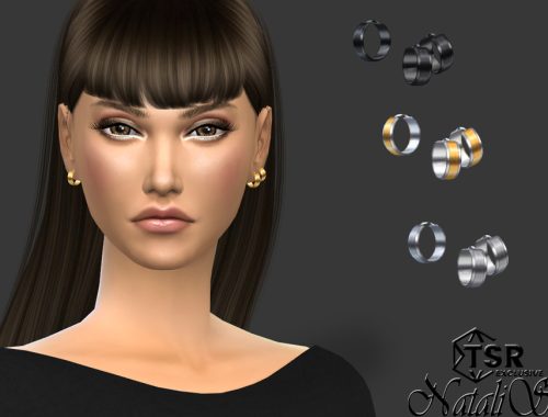 Unisex satin center hoop earrings