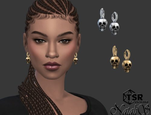 Unisex skull pendant earrings