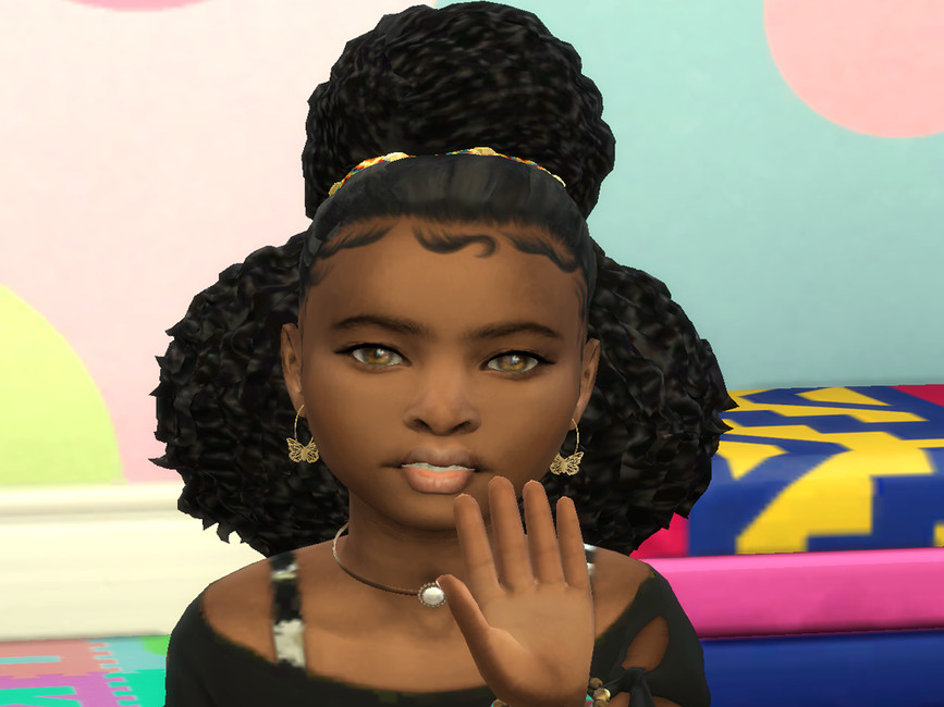 Updo Afro Puffs - Child - The Sims 4 Catalog