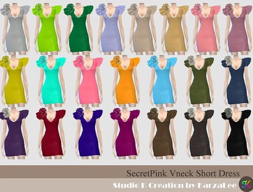 V-neck Short Dress at Studio K-Creation