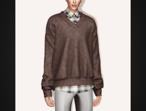 V-Neck Sweater & Shirt II at Gorilla