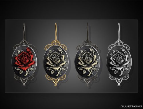Victorian Gothic Rose Cameo Earrings