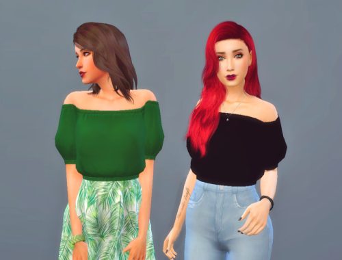VV Off-Shoulder Crop Top - Dark