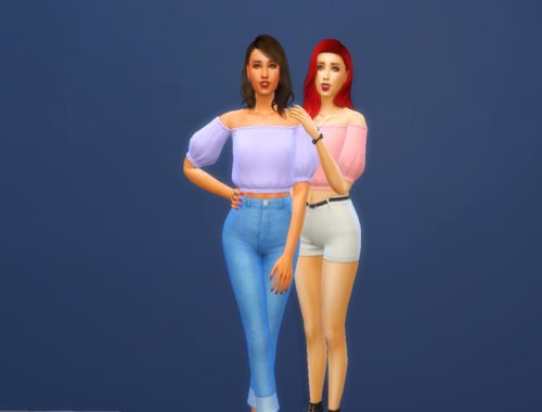 VV Off-Shoulder Crop Top - Light