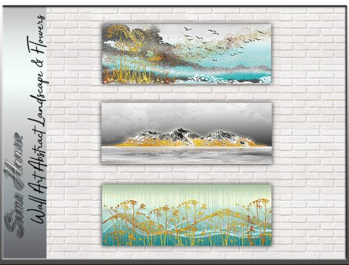 Wall Art Abstract Landscape & Flowers