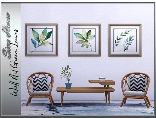 Wall Art Green Leaves