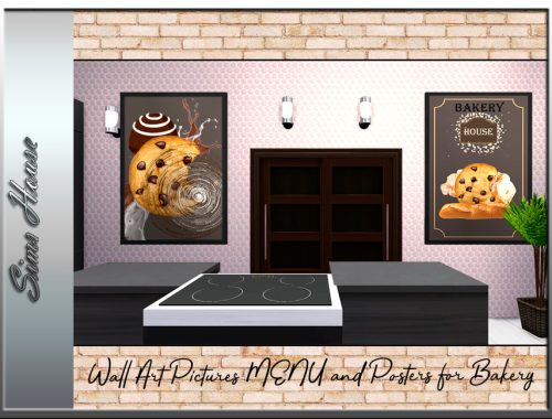Wall art paintings MENU and Posters for Bakery and Cafe