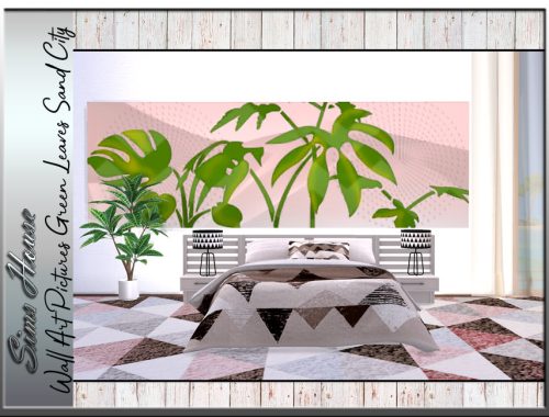 Wall Art Pictures Green Leaves Sand City