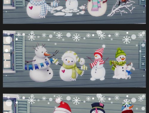 Wall Deco Snowmen 2020 at Annett’s Sims 4 Welt