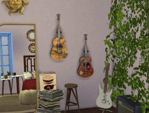 Wall-Mounted Hanging Acoustic Guitar