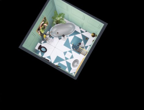 White Wine Art Deco Bathroom 1- Only TSR CC