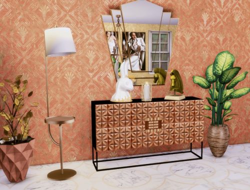 White Wine Art Deco Gold Bedroom- Only TSR CC