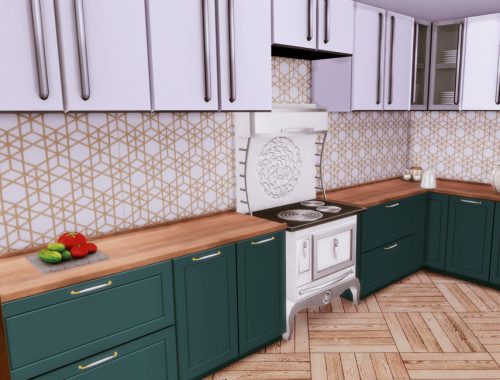 White Wine Art Deco Kitchen- Only TSR CC