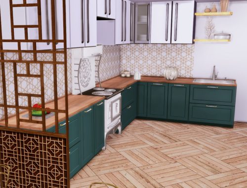 White Wine Art Deco Kitchen- Only TSR CC