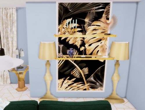 White Wine Art Deco Livingroom- Only TSR CC
