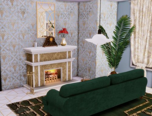 White Wine Art Deco Livingroom- Only TSR CC