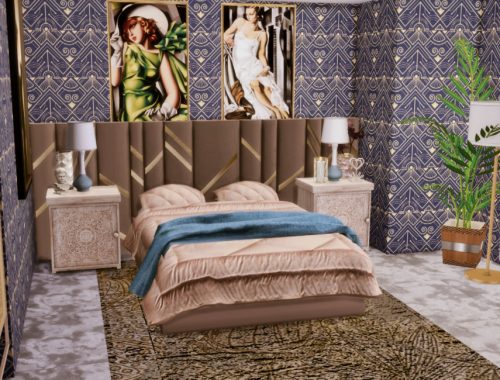 White Wine Art Deco Main Bedroom- Only TSR CC