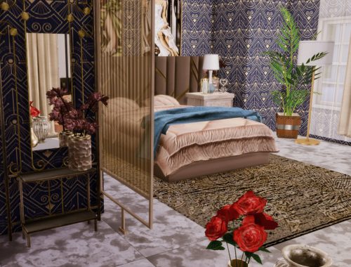White Wine Art Deco Main Bedroom- Only TSR CC