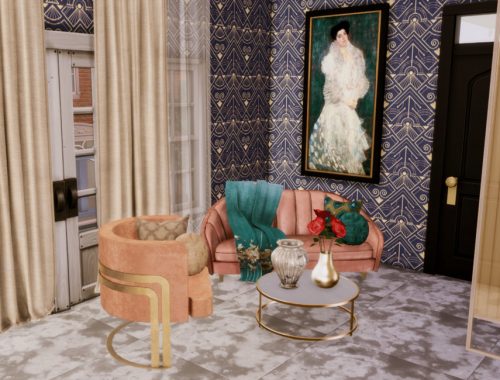 White Wine Art Deco Main Bedroom- Only TSR CC