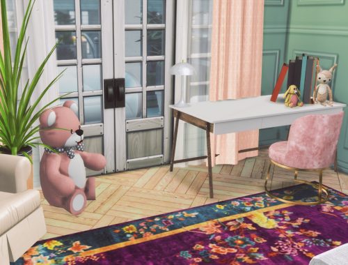 White Wine Art Deco Pink Kid Room- Only TSR CC