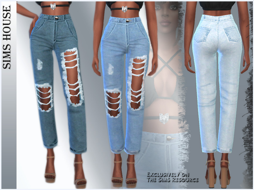 Women's ripped jeans - The Sims 4 Catalog