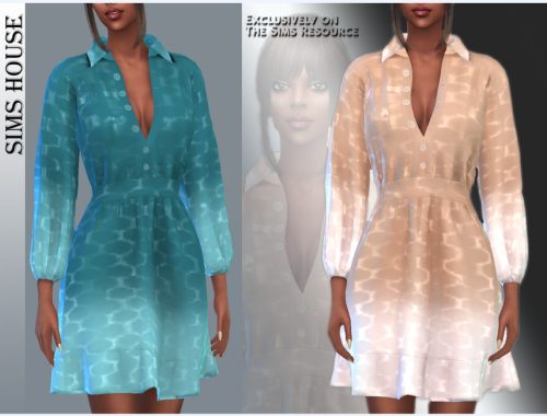 Women's silk dress with open neckline