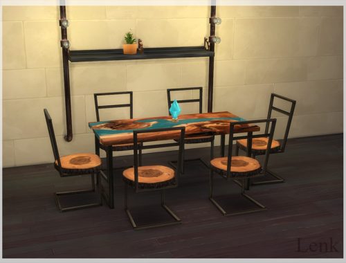 Wood slab dining Chair