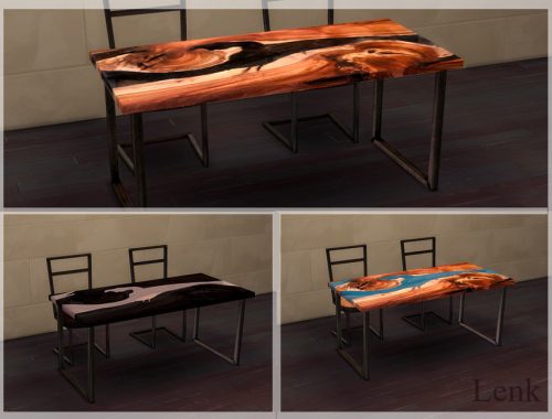 Wood slab dining table