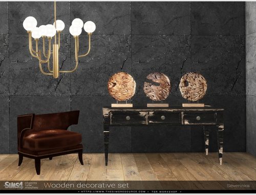 Wooden decorative set