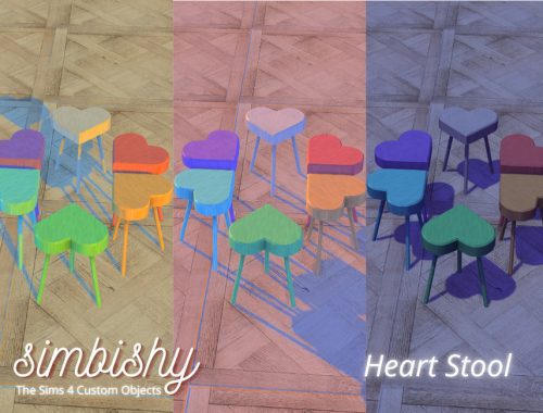 Wooden Heart Stool
