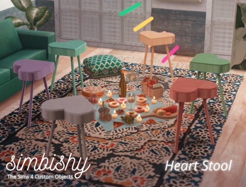 Wooden Heart Stool