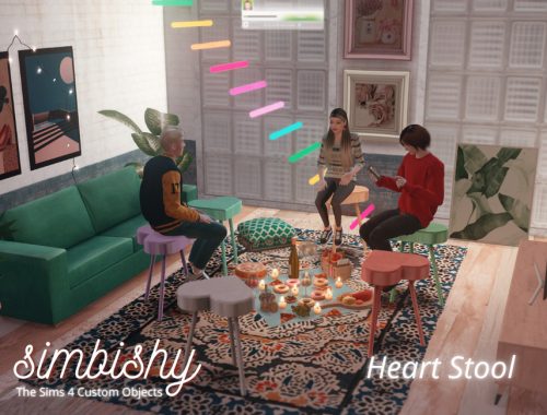 Wooden Heart Stool