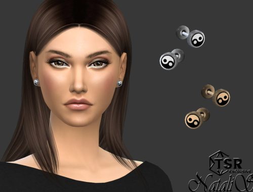 Yin Yang unisex stud earrings