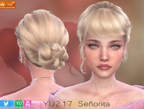YU217 Senorita hair (P) at Newsea Sims 4