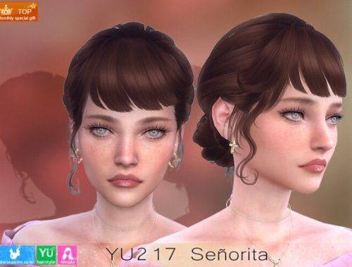 YU217 Senorita hair (P) at Newsea Sims 4