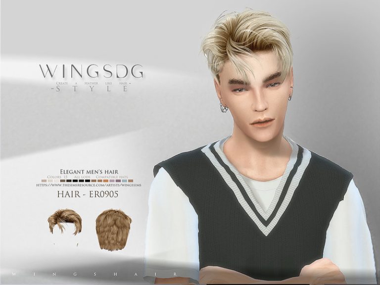 WINGS-ER0905-Elegant men's hair - The Sims 4 Catalog