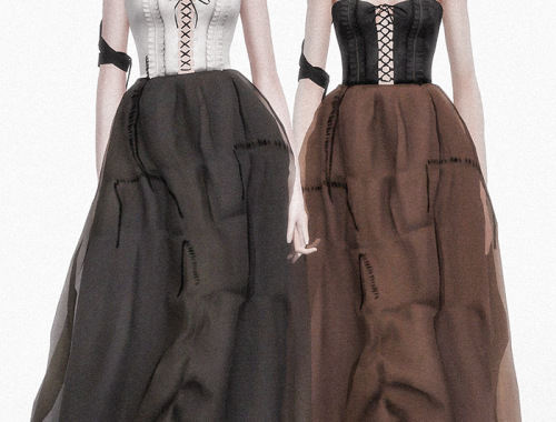 【CHARONLEE】Llinear Layered Flower Dress