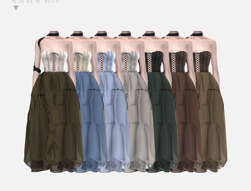 【CHARONLEE】Llinear Layered Flower Dress